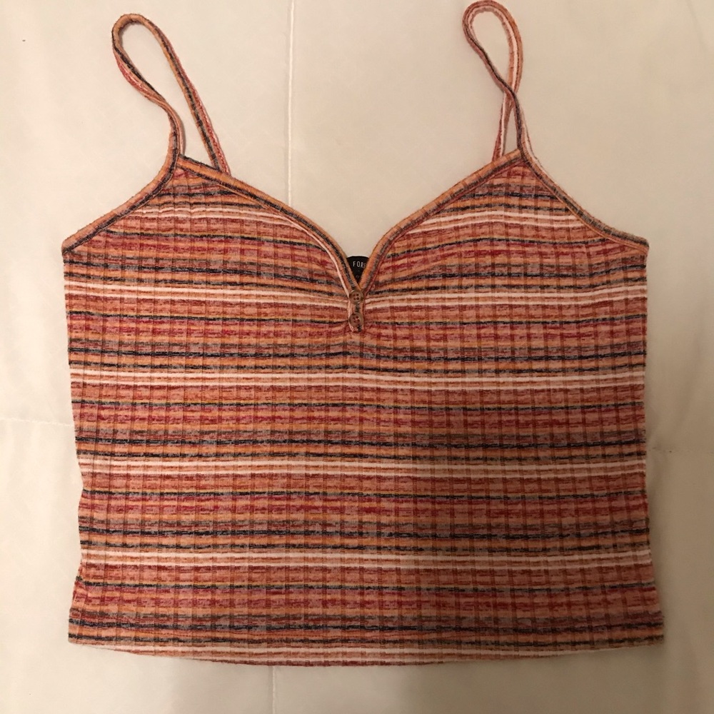 Multicolored ribbed tank top